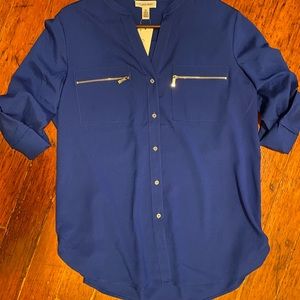 Blue Calvin Klein blouse NWT size large